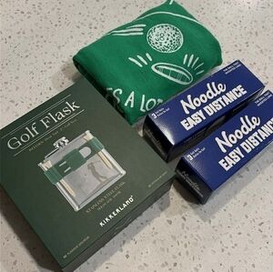 Kikkerland Dark Green Golf Flask Set